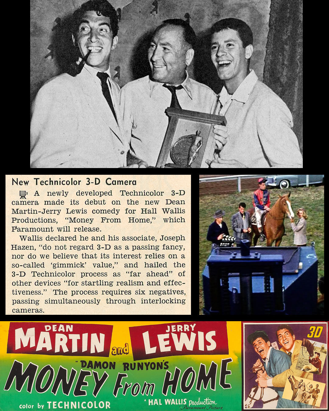 Legendary producer Hal Wallis and his partner Joseph H. Hazen were strong proponents for high quality 3-D motion pictures. In addition to MONEY FROM HOME, they produced the outstanding feature, CEASE FIRE. Watch for pre-orders in early 2026 for our painstaking restoration of MONEY FROM HOME from Kino Lorber!