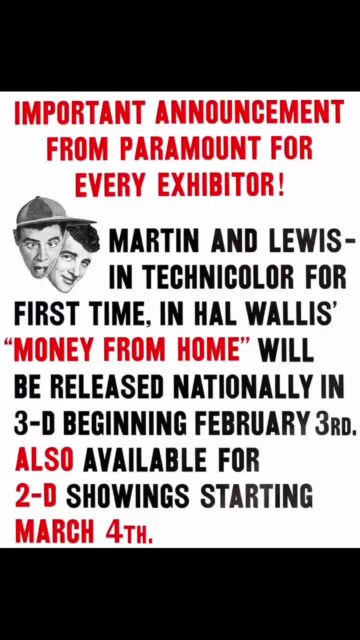 Release nationally on this day 72 years ago. Watch for a pre-order for the 3-D Blu-ray release fom Kino Lorber very soon!

https://3dfilmarchive.com/money-from-home/